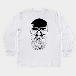 Papa Hash Apparel: Skullbeard Aviators negative Kids Long Sleeve T-Shirt